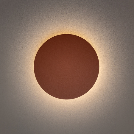 Płaski okrągły kinkiet 15cm z metalu w kolorze terakota RING LED S 3000K Nowodvorski 12660