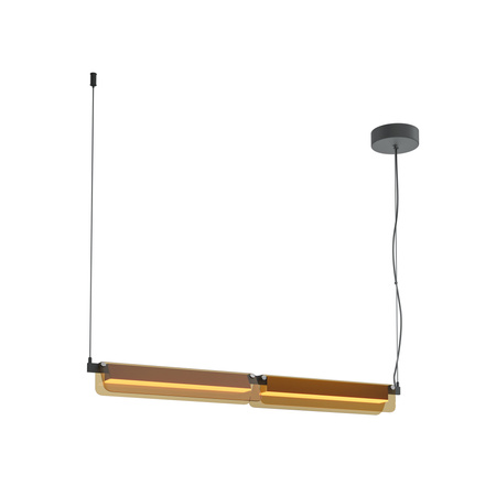Podłużna lampa wisząca liniowa bursztynowa LED 3000K Flat MOD296PL-L20BC3K Maytoni