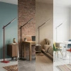 Czerwona lampa podłogowa LED z regulowanym liniowym ramieniem ONTARIO FLOOR DIMM SWITCH RED Azzardo AZ7203