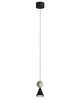 Lampa wisząca mały metalowy stożek z ozdobną kulą z trawertynu LED 3000K Bingo Maxlight P0683
