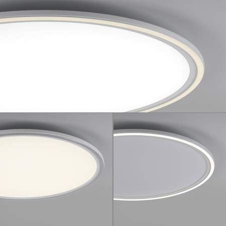 Okrągły biały plafon sufitowy 60cm sterowany pilotem z dodatkowym podświetleniem  EDGING Just Light 14871-16