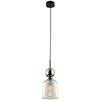 Lampa wisząca pojedyńcza z karbowanym koniakowym kloszem i zieloną kulą SOPHIA GREEN COGNAC 1xE14 Tk Lighting 11146