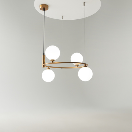 Lampa wisząca RING Maytoni mosiądz MOD013PL-04BS1