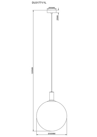 Lampa wisząca NUA pojedyńcza 1xE27 Zuma Line DU31771/1L - elegancka szklana kula w nowoczesnym stylu