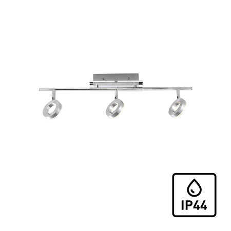 Potrójna lampa listwa sufitowa do łazienki w kolorze aluminium LED 3000K IP44 SILEDA Paul Neuhaus 6785-96