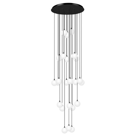 Monochromatyczna lampa wisząca na antresole z kloszami-kulami ASPEN Kaja Lighting KP-33
