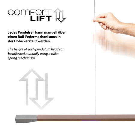 Lampa wisząca liniowa w kolorze kawowym LED 3000K HOOP Paul Neuhaus 2732-36 ze ściemiaczem