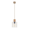 Lampa wisząca szklany klosz + akcent drewna SIERRA WOOD 1xE27 Tk Lighting 11800