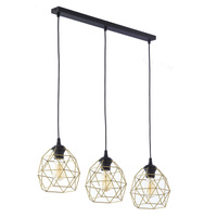 GALAXY BLACK GOLD LAMPA WISZĄCA 3 LISTWA TK Lighting 3459