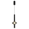 Lampa wisząca czarna ryflowana tuba ze szklanym kloszem Padre 7W LED Milagro ML2796