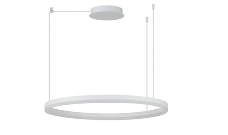 Lampa wisząca pierścien biały 80cm HALO PENDANT 80 CCT DIMM WH + REMOTE CONTROL AZZARDO AZ6474 sterowana pilotem