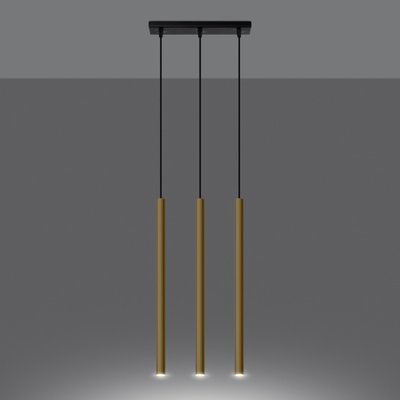 Lampa Wisząca PASTELO 3L złoty połysk Sollux SL.1196