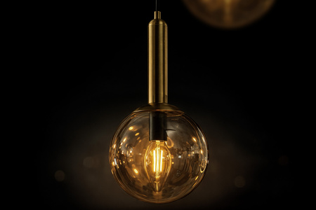 Czarna lampa wisząca z miodowymi kloszami YUKI Kaja Lighting K-5867
