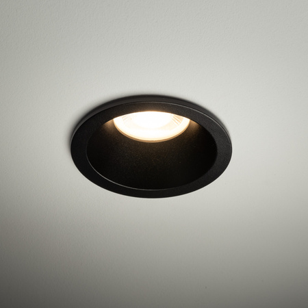 Czarne okragłe podtynkowe oczko sufitowe IP65 OPTI BLACK 1xGU10 Tk Lighting 10577