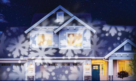 Oprawa ogrodowa, projektor ledowy świąteczny Eko-Light spadające płatki śniegu