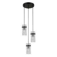 Potrójna lampa wisząca ze szklanymi rurkami 3xE14 Merto Italux PND-40930-3A-BK