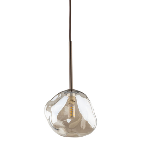 Lampa wisząca pojedyńcza szklany koniakowy nieregularny klosz LAVA BROWN 1xG9 Tk Lighting 11025