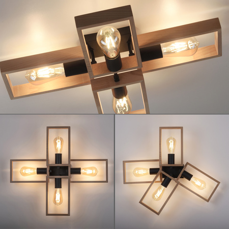 Lampa sufitowa drewniana FRANKY 4xE27 Just Light 15656-18