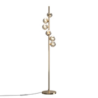 Złota lampa podłogowa burstzynowe szklane kule DALLAS 6xG9 Maytoni MOD545FL-06G1