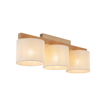 Lampa sufitowa trzy abażury na drewnianej podstawie VIGA SHADE SOSNA 3xE27 Tk Lighting 11880