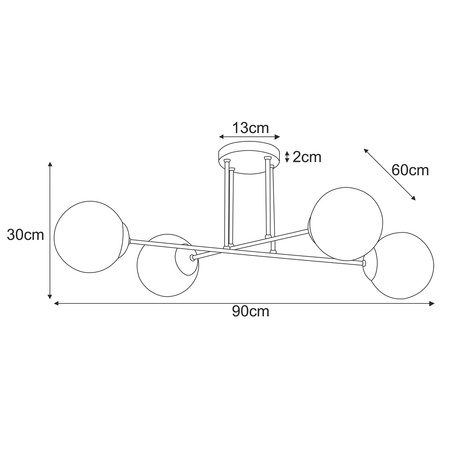 Lampa sufitowa K-5403 z serii LUMIA Kaja Lighting