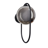 CORDEL kinkiet 1x28W G9 ring czarny, klosz grafitowy Candellux 21-44044