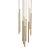Lampa wisząća dziesięć ryflowanych cienkich rurek FERRO SABIA CHAMPAGNE 10XG9 KOŁO Tk Lighting 11494