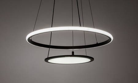Lampa wisząca dwa czarne okręgi LED z pilotem zdalnego sterowania Jasero Rabalux 72040