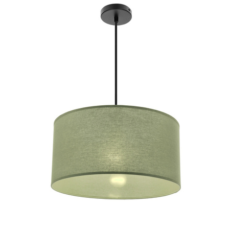 Lampa wisząca cylinder 40cm z tkaninowym abażurem w kolorze miętowym SHANTI 1xE27 Candellux Studio 31-38654