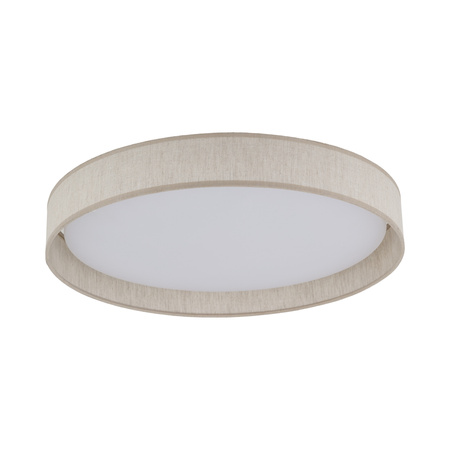 Okragły plafon sufitowy do sypialni z lnu LED o średnicy 42,5cm DEMI LEN Tk Lighting 11857