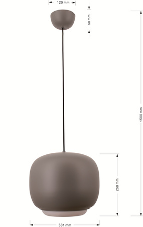 6026-117 Lampa wisząca jedynka Positano szara