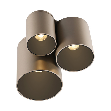 LAMPA SUFITOWA BRĄZOWA trzy metalowe tuby LED 2700K PURE POINT 6750-97