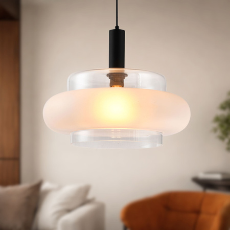 Lampa wisząca ze szklanym pierścieniowym mrożonym kloszem BRIZI 1xE27 Candellux Studio 31-51523