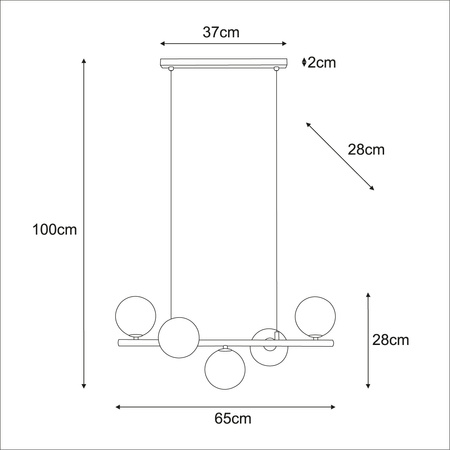Elegancka, beżowa lampa wisząca z białymi kloszami ARDI Kaja Lighting K-5841