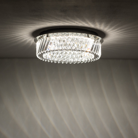Okrągły plafon sufitowy kryształowy 43cm LUXORA LED Nowodvorski 11708