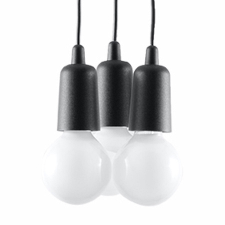 Lampa wisząca DIEGO 3 czarna Sollux SL.0573