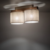 Lampa sufitowa dwa abażury lniane na drewnianej podstawie VIGA SHADE SOSNA 2xE27 Tk Lighting 11769