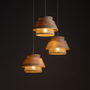 Lampa wisząca trzy abażury juta + drewno na kole KALUM WOOD 3XE27 Tk Lighting 11808