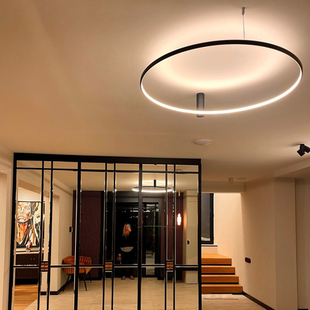 Plafon Ring L duży czarny okrąg 90cm LED CCT Light Prestige LP-909/1C L BK CCT