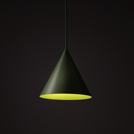 Lampa wisząca stożek o średnicy 19cm w kolorze zielonym CONO PEAPOD 1XE27 S 1xE27 Tk Lighting 10885