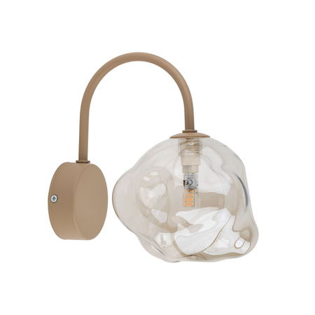 Kinkiet w kolorze beżowym ze zniekształconym szklanym kloszem LAVA SABIA 1xG9 Tk Lighting 11152