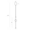 Lampa wisząca świecąca tuba 49cm z ozdobną kulą z marmuru szmaragdowego LED 3000K Verdes Maxlight P0612