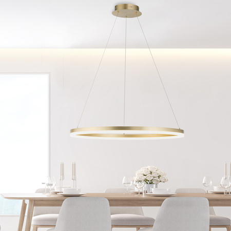 LAMPA WISZĄCA MOSIĄDZ o średnicy 80cm Paul Neuhaus TITUS 2383-60 