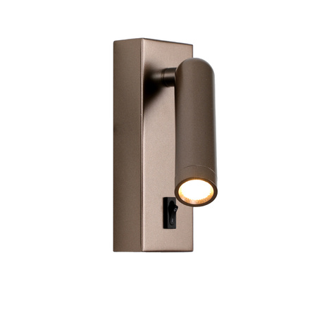 Kinkiet z przełącznikiem Nova kawowy LED 3000K Italux WL-46376-1-CF