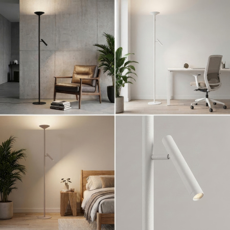 Biała lampa podłogowa LED TROST FLOOR DIMM SWITCH WH Azzardo AZ7298