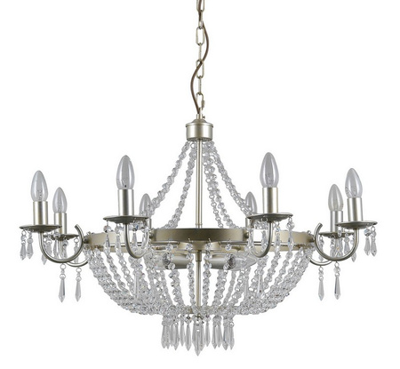 Lampa wisząca, żyrandol w kolorze szampańskim CORTINA Italux PND-30138-8+4