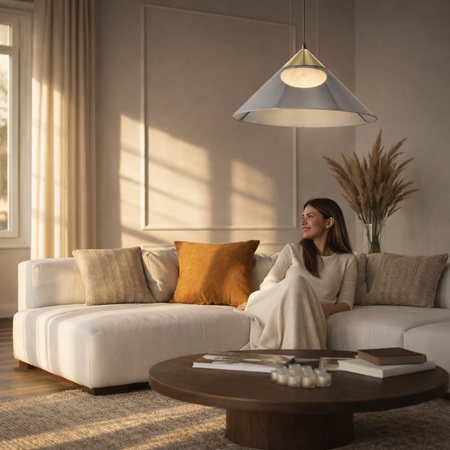 Złota lampa wisząca z dymiony dużym stożkowym kloszem PRESTO 50 1xGX53 Candellux Studio 31-51059