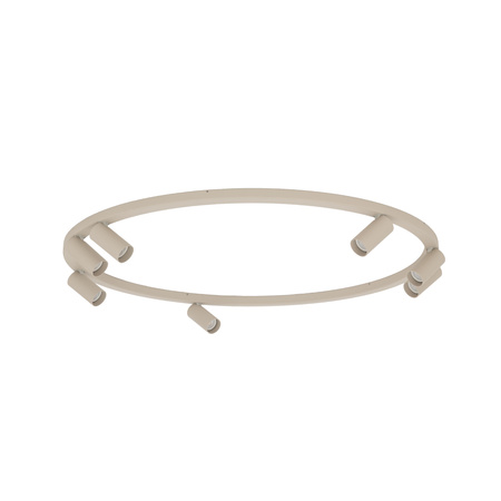 Beżowa lampa sufitowa ring 80cm – okrągła forma z punktowymi światłami 7xGU10 FOURTY ROUND Nowodvorski 11948