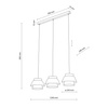 Lampa wisząca potrójna KALUM LEN 3XE27 Tk Lighting 11809