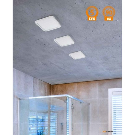 Kwadratowa oprawa wpuszczana do łazienki SLIM 15 SQUARE 3000K IP44 WHITE AZZARDO AZ2837